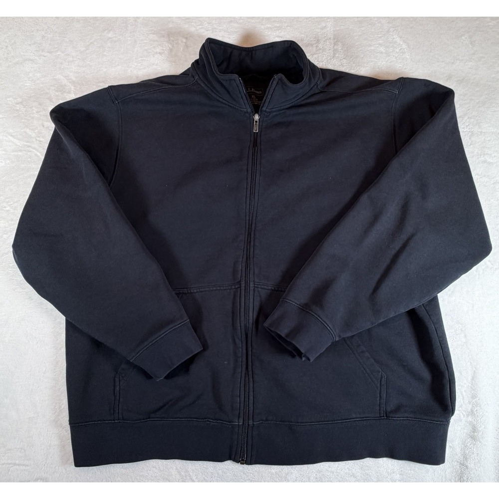L.L. Bean Jacket Men's Size XL Black Full-Zip Sweatshirt